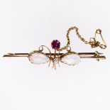 A VICTORIAN OPAL BAR BROOCH