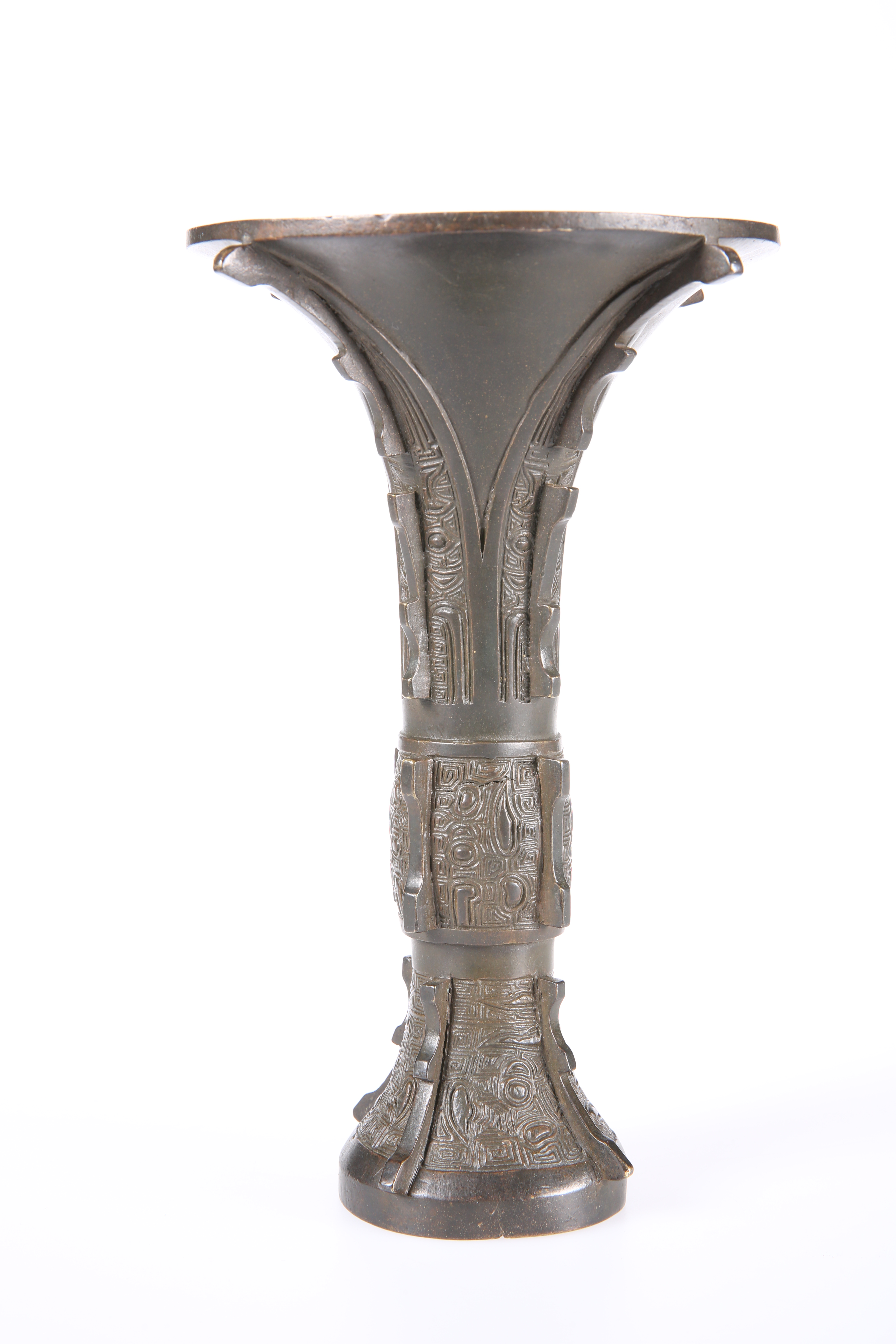 A CHINESE BRONZE VASE, in the Archaic style. 21.5cm