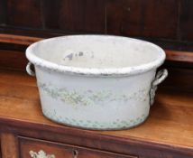 A REGENCY GREEN TOLE FOOTBATH