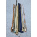 COLLECTION OF SEVEN FISHING ROD