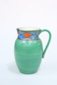 AN ART DECO HAND-PAINTED POTTERY JUG