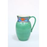 AN ART DECO HAND-PAINTED POTTERY JUG