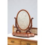 A VICTORIAN MAHOGANY TOILET MIRROR