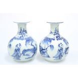 A LARGE PAIR OF CHINESE BLUE AND WHITE VASES