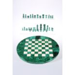 A MALACHITE CHESS SET