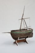 A LARGE VICTORIAN OAK MODEL OF A WHITBY BOAT, "HOPEFULL"