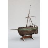 A LARGE VICTORIAN OAK MODEL OF A WHITBY BOAT, "HOPEFULL"