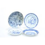 THREE CHINESE BLUE AND WHITE PLATES, 18th Century