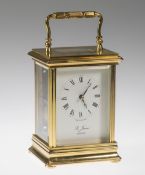 A 20TH CENTURY BRASS CASED CARRIAGE CLOCK