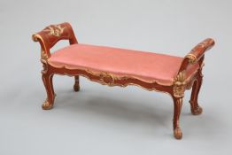 A HANDSOME PARCEL-GILT WINDOW SEAT, IN LOUIS XV STYLE