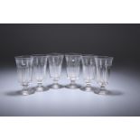 A SET OF SIX 19TH CENTURY SLICE-CUT PORT GLASSES