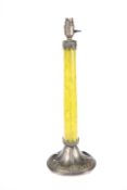 AN ART NOUVEAU METAL-MOUNTED GLASS TABLE LAMP, CIRCA 1900