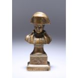 A 19th CENTURY BRONZE DESK BUST OF NAPOLEON