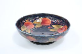 A MOORCROFT POTTERY POMEGRANATE PATTERN FRUIT BOWL