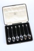 A SET OF SIX "LINCOLN IMP" SILVER SPOONS, JAMES USHER & SON