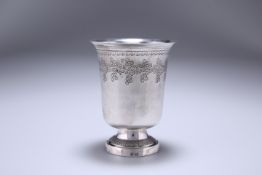 A 19th CENTURY FRENCH SILVER BEAKER