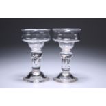 A PAIR OF MID-18TH CENTURY SWEETMEAT GLASSES