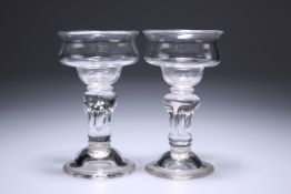 A PAIR OF MID-18TH CENTURY SWEETMEAT GLASSES