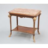 A 19TH CENTURY FRENCH MARBLE TOPPED CENTRE TABLE