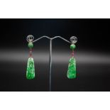 A PAIR OF JADEITE EARRINGS