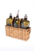 A SET OF THREE PICNIC DECANTERS