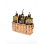 A SET OF THREE PICNIC DECANTERS