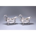 A PAIR OF GEORGE III SILVER SAUCE BOATS, LONDON 1773