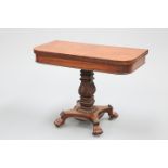 A REGENCY MAHOGANY FOLDOVER TEA TABLE