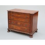 A HANDSOME GEORGE III STYLE TEAK SERPENTINE DRESSING COMMODE