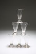 A RARE SET OF SIX JELLY GLASSES, MID-18th CENTURY