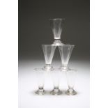 A RARE SET OF SIX JELLY GLASSES, MID-18th CENTURY