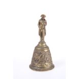 A GILT-BRASS COMMEMORATIVE DESK BELL, "L'EMPEREUR A BATAILLE DE WAGRAM"