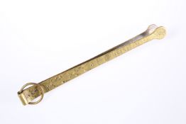 A PAIR OF LARGE BRASS TONGS IN 17th CENTURY STYLE