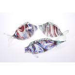 THREE MURANO GLASS MODELS OF FISH