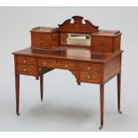 JAMES SHOOLBRED & CO, A LATE VICTORIAN INLAID MAHOGANY DESK