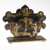 A GILT-DECORATED CHINOISERIE LETTER RACK, c. 1880