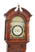 A WEST YORKSHIRE BRASS-INLAID MAHOGANY EIGHT-DAY LONGCASE CLOCK