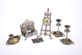 A CONTINENTAL CLOISONNE ENAMEL DESK SET c. 1900