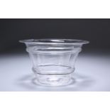 A 19TH CENTURY GLASS ICE BOWL, circular with reeded belted body