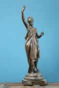 ALBERT ERNEST CARRIER-BELLEUSE (FRENCH, 1824-1887), A LARGE BRONZE OF A CLASSICAL MAIDEN