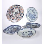 A GROUP OF FIVE CHINESE EXPORT PORCELAIN PLATES, 18th CENTURY