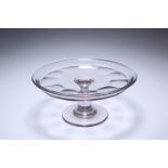 AN EARLY 19TH CENTURY GLASS TAZZA, with baluster stem