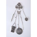 A VICTORIAN SILVER CHATELAINE, STUART CLIFFORD, LONDON 1892