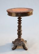 AN ANGLO-INDIAN CARVED HARDWOOD TILT-TOP OCCASIONAL TABLE