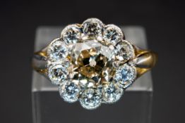 A DIAMOND CLUSTER RING
