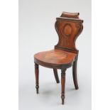 A REGENCY MAHOGANY HALL CHAIR