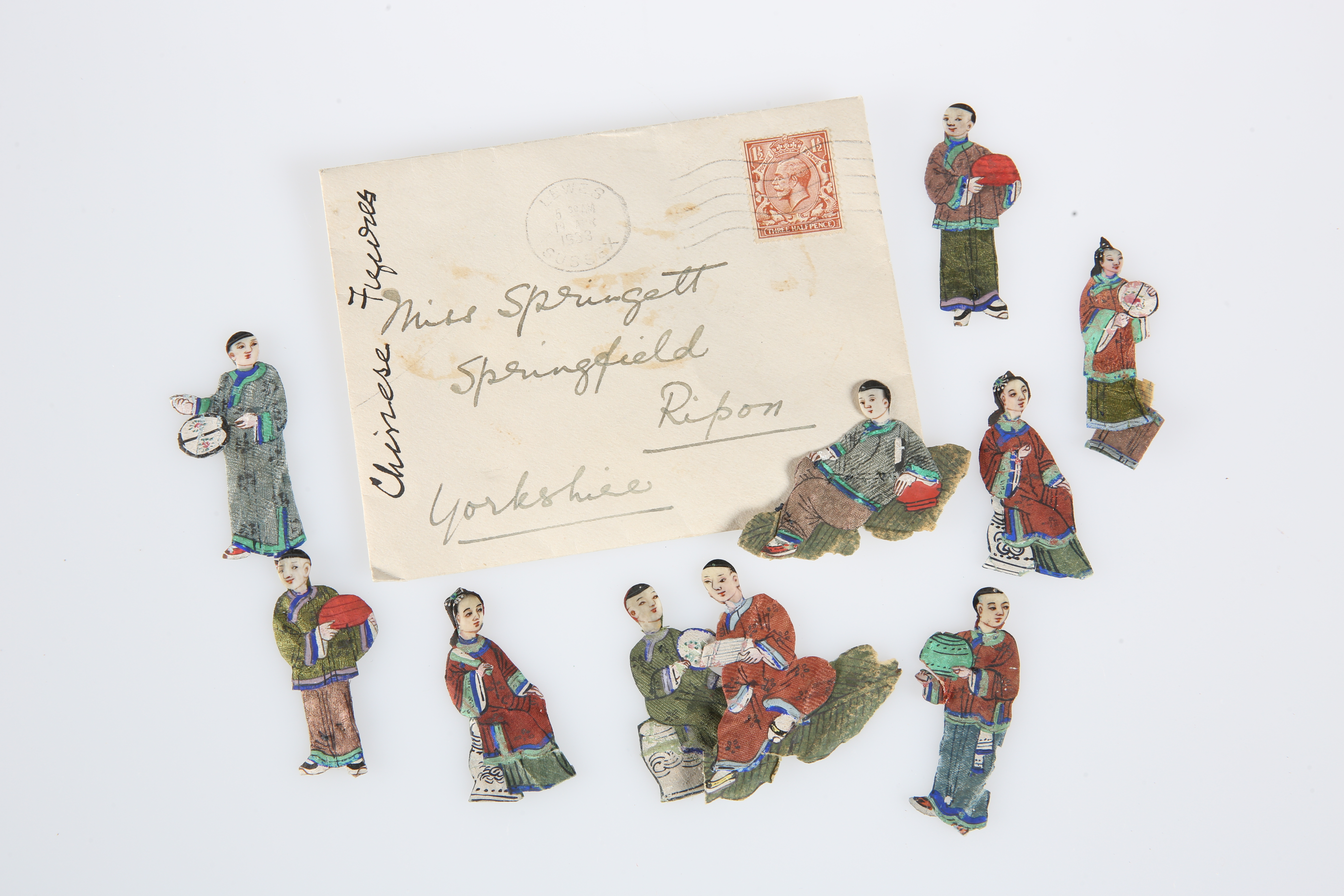 A COLLECTION OF CHINESE PAINTED SILK PAPER FIGURES, LATE 19TH/EARLY 20TH CENTURY