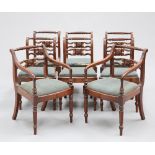 A FINE SET OF EIGHT GEORGE IV MAHOGANY DINING CHAIRS