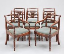 A FINE SET OF EIGHT GEORGE IV MAHOGANY DINING CHAIRS