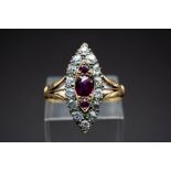 A 19TH CENTURY RUBY AND DIAMOND RING